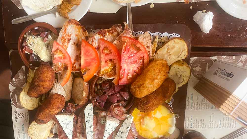 a plate of delicious food from Bodegas Castañeda